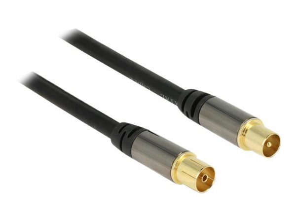 Delock 88922 - 1 m - RG-6/U - IEC - IEC - Nero