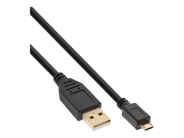 InLine Cavo USB 2.0 Micro - A maschio / Micro B maschio - dorato - nero - 3m