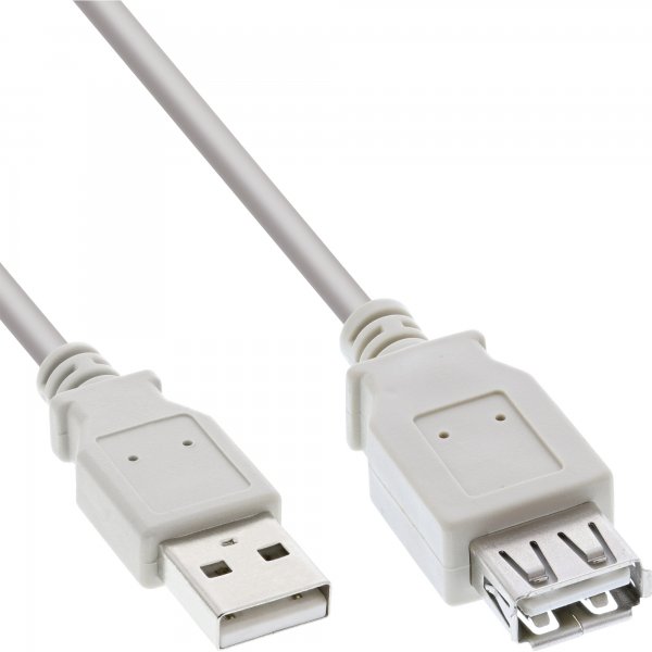 InLine Cavo USB 2.0 A maschio / A femmina - prolunga - beige - 1,8m - bulk