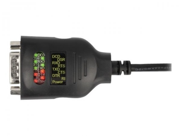 Delock USB Typ-A zu Seriell DB9 Adapter mit 9 LED RS-232 Tester - Adattatore - Digitale/dati