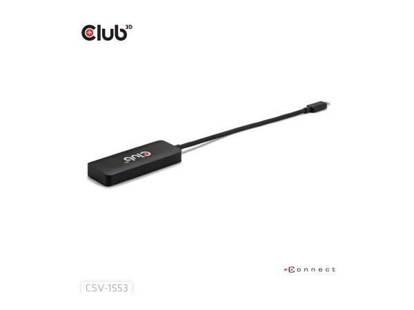 Club 3D MST Hub Usb C to Triple DisplayPort 4K at 60Hz Black - Cavo - Digitale/dati