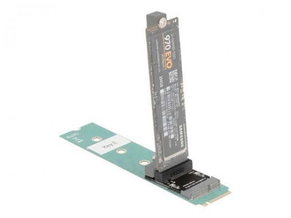 Delock Adattatore M.2 chiave A+E maschio a chiave M slot angolato con supporto - M.2 - M.2 - Nero -