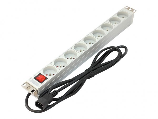 DIGITUS Power Distribution Unit PDU for 19 Rack 9x Type E sockets - Strip alimentazione - 1,8 m