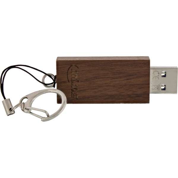 InLine USB 3.0 Pendrive 64GB - l.90MB/s - s.50MB/s - legno di noce - portachiavi