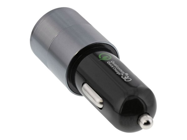 InLine Auto-Netzteil - 3 A - QC 3.0 - 2 Ausgabeanschlussstellen (USB, USB-C)
