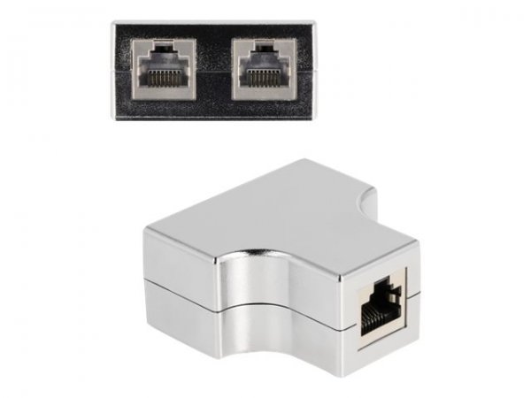 Delock Splitter RJ45 / adattatore T 1 x RJ45 femmina per 2 x RJ45 femmina Cat.5e STP - RJ45 - Argent