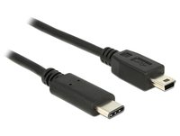 Delock 83603 - 1 m - USB C - Mini-USB B - USB 2.0 - Maschio/Maschio - Nero
