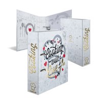 HERMA 19669 - A4 - Doppio anello - Conservazione - Cartoncino - Oro - Rosso - Bianco - 7 cm