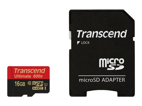 Transcend 16GB microSDHC Class 10 UHS-I (Ultimate) - 16 GB - MicroSDHC - Classe 10 - MLC - 90 MB/s -