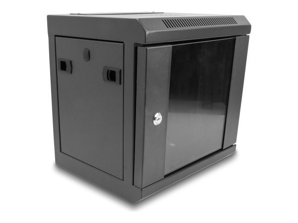 Delock 10" Netzwerkschrank mit Glastür 6 HE schwarz - Alloggiamento - 10"
