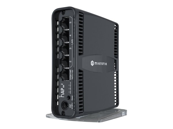 MikroTik hAP ax2 - Wi-Fi 6 (802.11ax) - Dual-band (2.4 GHz/5 GHz) - Collegamento ethernet LAN - Nero