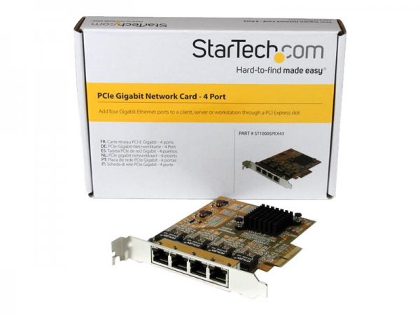 StarTech.com Adattatore Scheda di Rete Ethernet Gigabit PCI express PCIe NIC a 4 porte - Interno - C