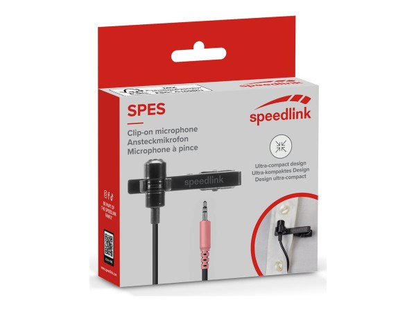 SPEEDLINK SPES Clip-On Mikrofon schwarz - Microfono - Soppressione del rumore