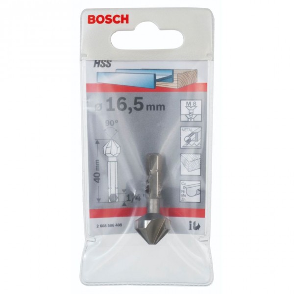 Bosch 2 608 596 408 - Bohrer - Bohreraufsatz - Senkbohrerbit - 1.65 cm - 40 mm - Metall