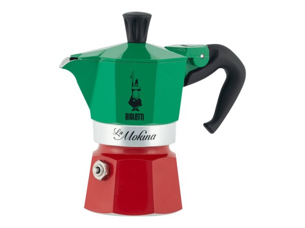 Bialetti 0005650 - Moka - Verde - Rosso - Argento - Alluminio - Termoplastica - 1 pz - Italia