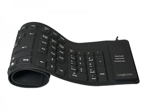 LogiLink Flexible Waterproof - Tastatur - PS/2 USB - Tastiera - 106 tasti