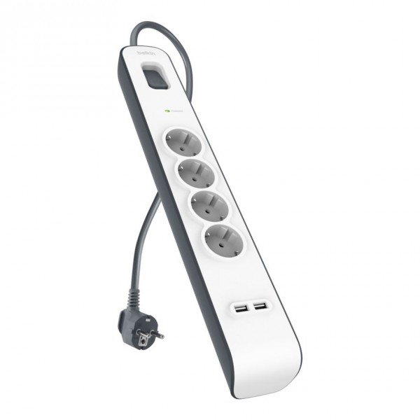 Belkin 2.4 Amp USB Charging 4-outlet Surge Protection Strip - Cavo - Digitale/dati