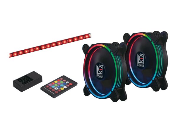 LC-Power LC-CF-RGB-COMBO - Ventilatore - 12 cm - 1200 Giri/min - 1500 Giri/min - Nero