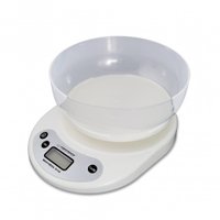 ESPERANZA EKS007 - Bilancia da cucina elettronica - 5 kg - 1 g - Bianco - Superficie piana - g - lb