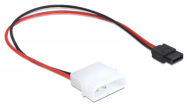 Delock 82913 - 0,245 m - SATA a 15 pin - Nero - Rosso