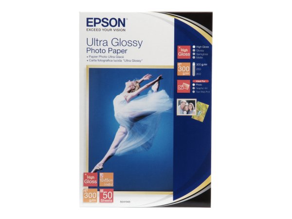 Epson Ultra Glossy Photo Paper - 10x15cm - 50 Fogli - Lucida - 300 g/m² - 50 fogli - - Expression Pr