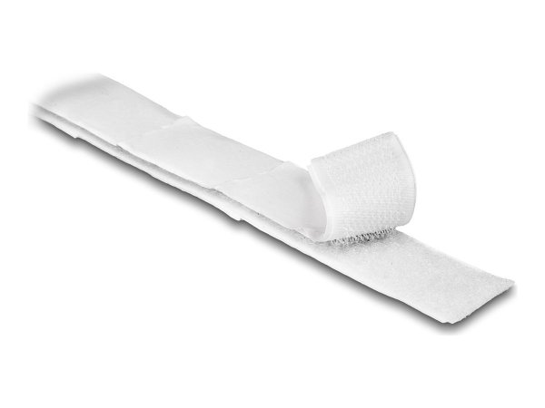 Delock Nastro a strappo autoadesivo con chiusura a strappo L 10 m x P 20 mm bianco - Bianco - 20 mm