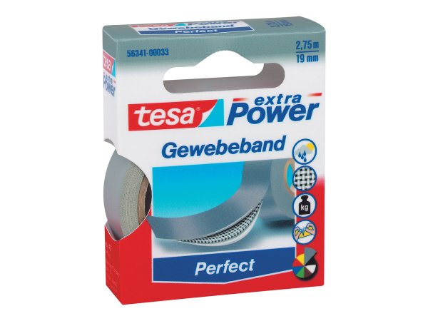 Tesa extra Power Perfect Gewebeband grau