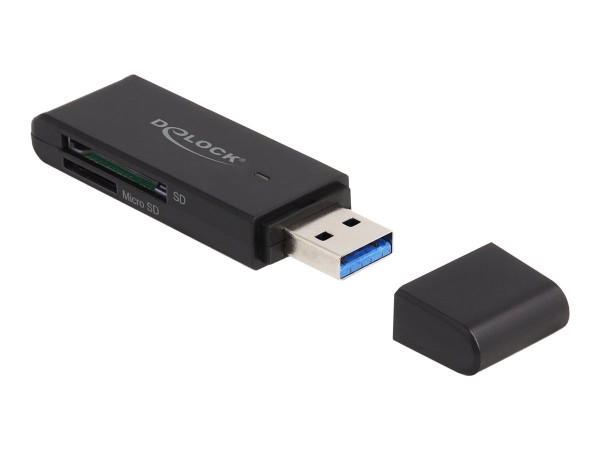 Delock Lettore di schede SuperSpeed USB 5 Gbps per schede di memoria SD e Micro SD - MicroSD (TransF