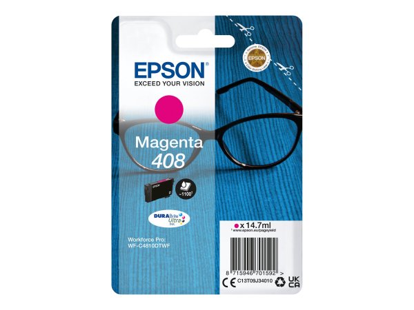 Epson Singlepack Magenta 408 DURABrite Ultra Ink - Resa standard - Magenta - Inchiostro a base di pi
