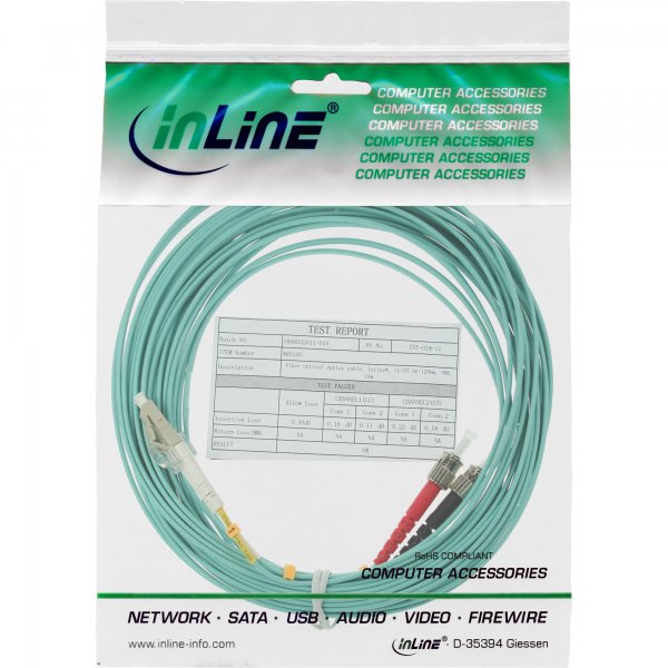 InLine Cavo Duplex - LC/ST 50/125µm - Fibra Ottica OM3 - 0,5m