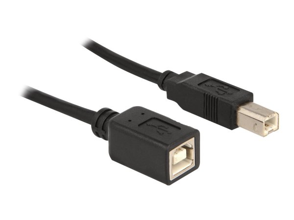 Delock USB2.0-B - USB2.0-B - 2m - 2 m - USB B - USB B - USB 2.0 - Maschio/Femmina - Nero