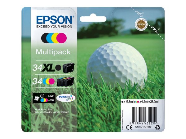 Epson 34XL - Pack - XL - Schwarz Gelb Cyan Magenta - Originale - Cartuccia di inchiostro