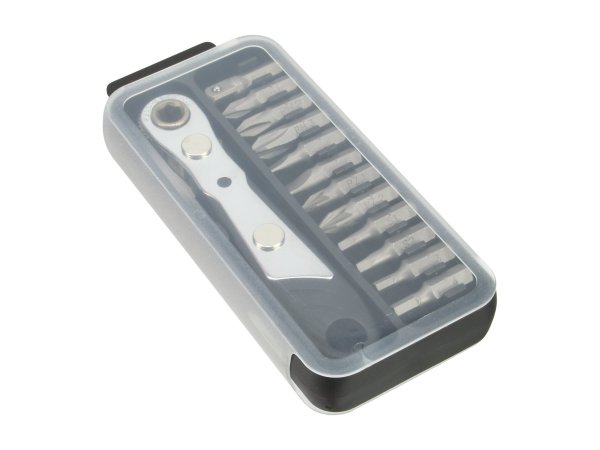 InLine Mini Cricchetto portatile con 12 inserti - custodia rigida inclusa