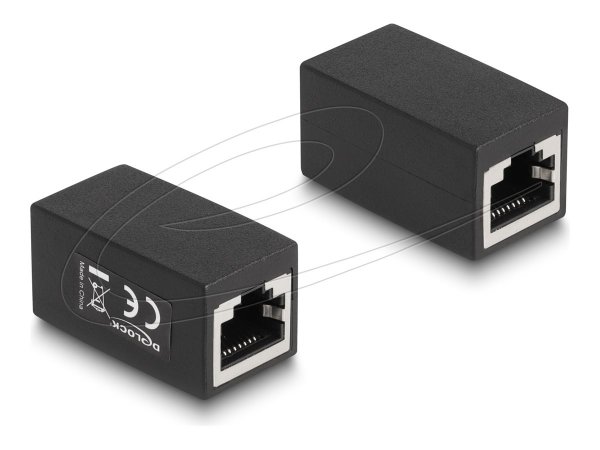 Delock Adapter RJ45 Buchse zu Cat.6 schwarz - Adattatore - Rete