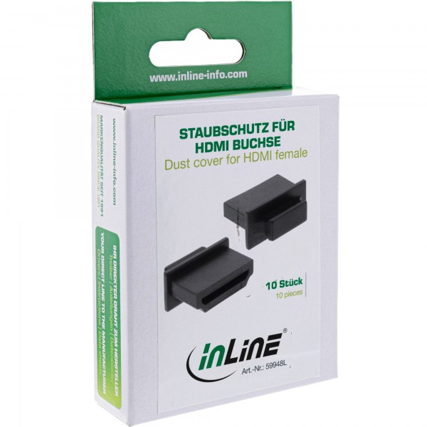 InLine Antipolvere HDMI femmina - nero - 10pz - tappi chiusura e protezione prese