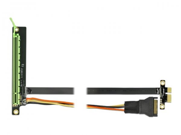 Delock Scheda Riser PCI Express x1 per x16 con cavo flessibile da 30 cm - PCIe - PCIe - Nero - Verde