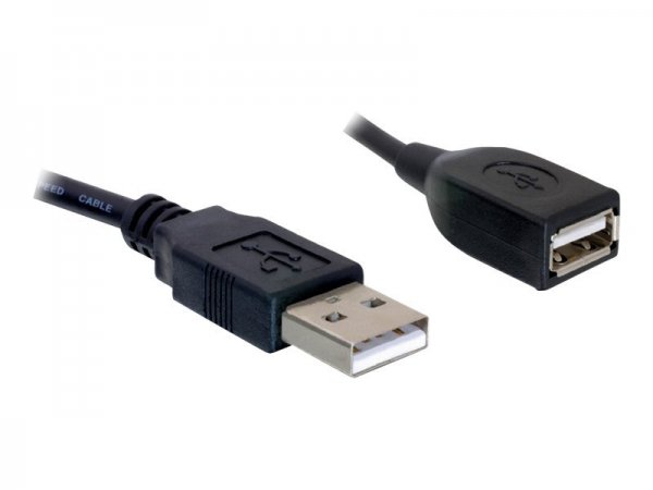 Delock Kabel USB 2.0 Verlaengerung - A/A 15cm S/B - 0,15 m - Nero