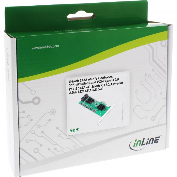 InLine Scheda di interfaccia - controller 8x SATA 6Gb/s - PCIe 2.0 (PCI Express)