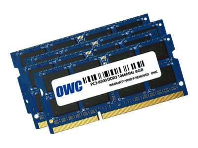 OWC 4x 4GB - PC8500 - DDR3 - 1066MHz - 16 GB - 4 x 4 GB - DDR3 - 1066 MHz - 204-pin SO-DIMM - Blu