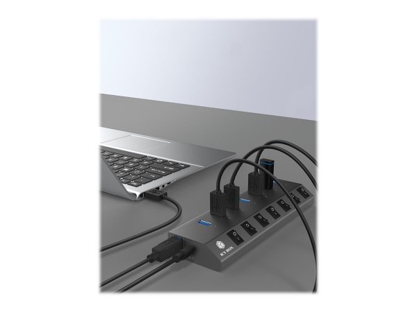 ICY BOX IB-HUB1701-C3 - Hub - 7 x SuperSpeed Usb 3.0