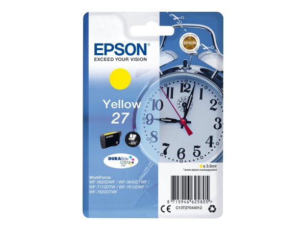 Epson Alarm clock Cartuccia Sveglia Giallo Inchiostri DURABrite Ultra 27 - Resa standard - Giallo -