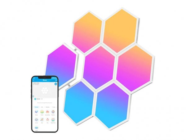 Govee Glide Hexa Light Panels - Pannello intelligente - Wi-Fi - Bianco - Plastica - Parete - Parete