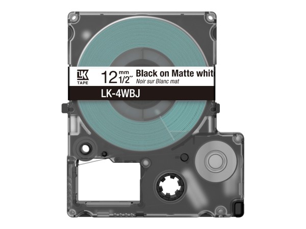 Epson LabelWorks Lk-4Wbj - Schwarz auf matt Weiß - Rolle 1.2 cm x 8 m 1 Kassette n