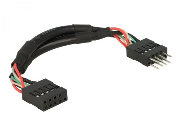 Delock 0.1m 2xUSB2.0 10p - 0,1 m - USB 2.0 - Maschio - Femmina - Dritto - Dritto