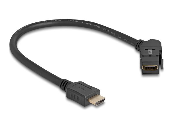 Delock HDMI Einbaubuchse 45° gewinkelt zu Stecker mit Kabel 8K 60 Hz - Cavo - Digitale/display/video