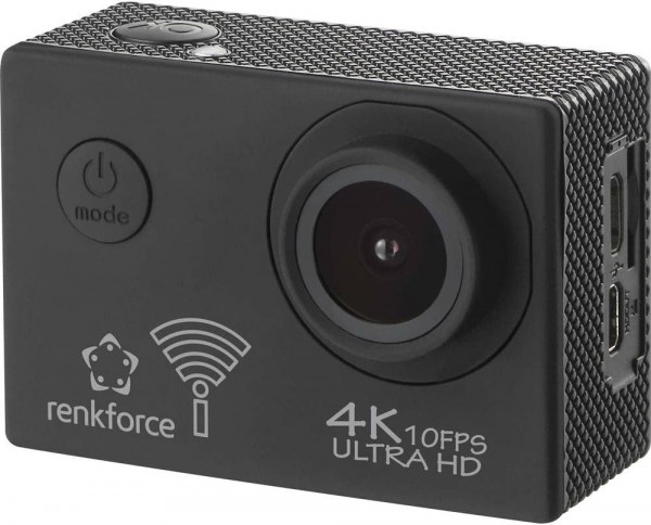 RENKFORCE AC4K 120 Fotocamera sportiva 4K, Full HD,Stabilizzatore di immagine con custodia subacquea