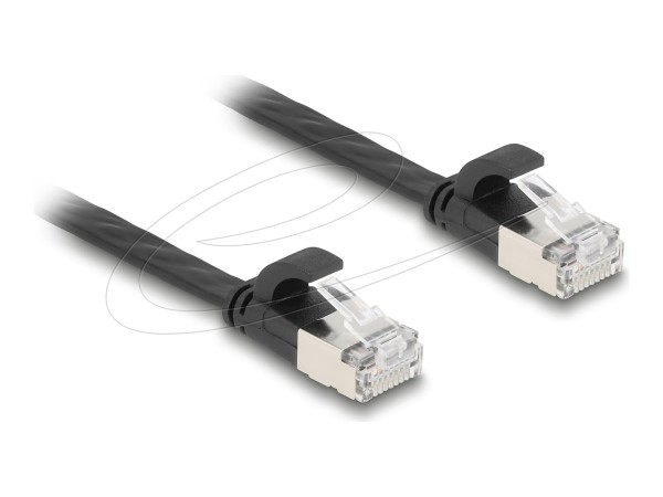 Delock RJ45 Flachband Patchkabel Stecker zu Cat.6a schwarz - Cavo - Rete