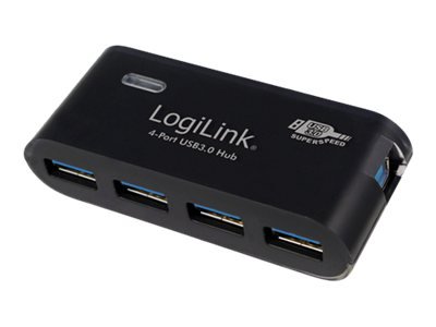 LogiLink USB 3.0 4x - USB 3.2 Gen 1 (3.1 Gen 1) Type-A - 5000 Mbit/s - Nero - CE - RoHS - 5 V - 107