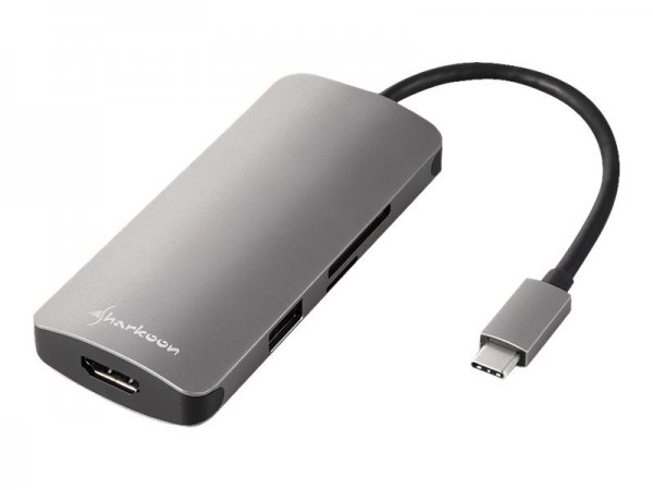 Sharkoon USB 3.0 Type C Multiport Adapter - Cablato - USB 3.2 Gen 1 (3.1 Gen 1) Type-C - USB tipo-C
