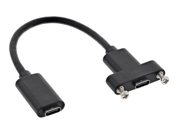 InLine Adattatore USB 3.2 - femmina C a femmina C da pannello - su cavi 0,20m